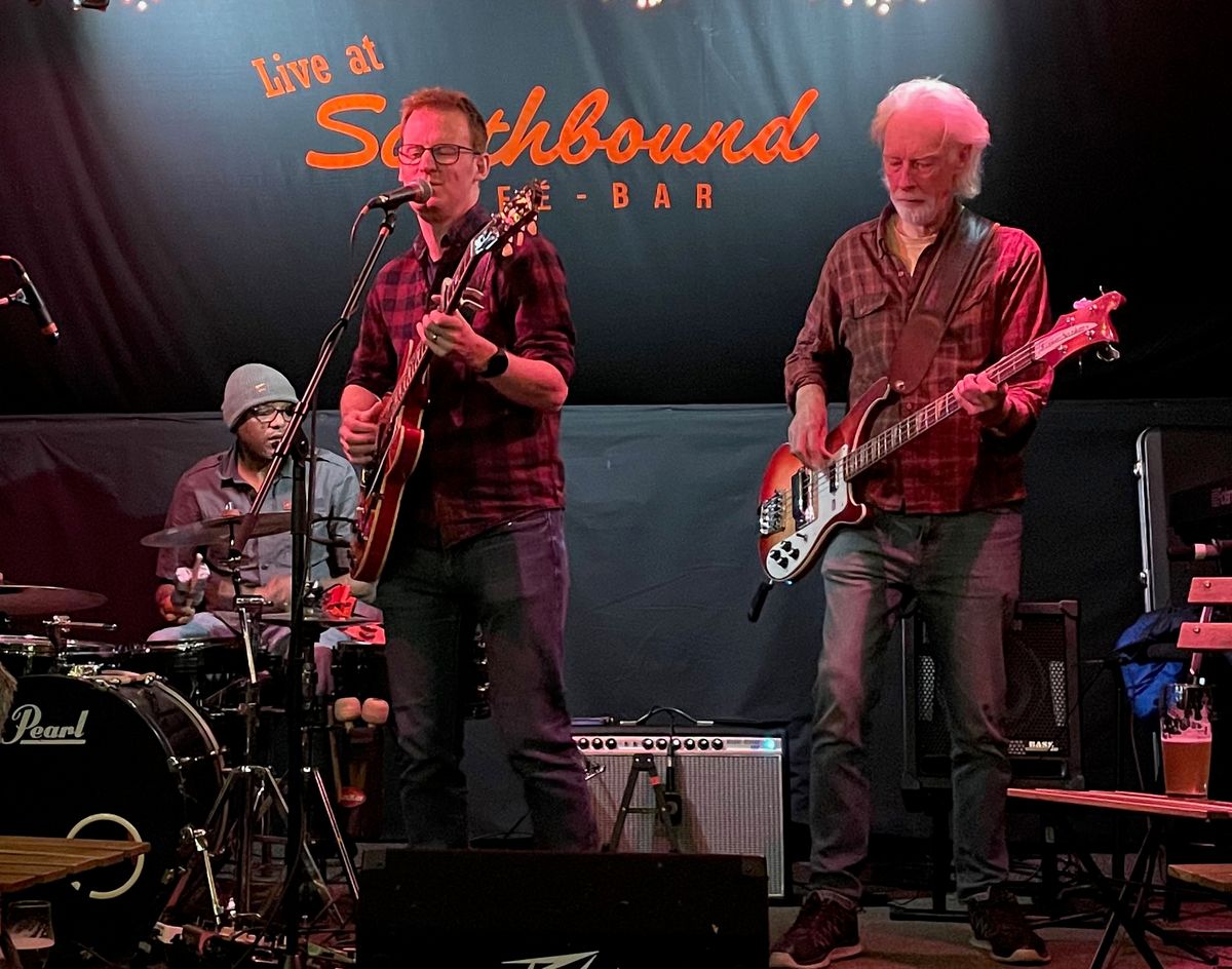 Image of the Southbound stage with a mircophone in the foreground.